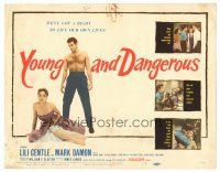 3y253 YOUNG & DANGEROUS TC '57 bad hot-rod guys tangling over juke box cuties!