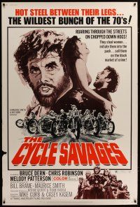 3z273 CYCLE SAVAGES 40x60 '70 hot steel between their legs, great motorcycle artwork!