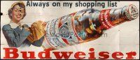3z023 BUDWEISER billboard '50s Always on my shopping list, great art of giant beer bottle!