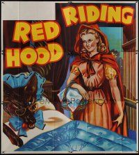 3z043 RED RIDING HOOD stage play English 6sh '30s art of Red by wolf disguised in bed!