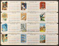 3z160 1961 FISHING GUIDE CALENDAR uncut wall calendar '61 cool images of fish & wild game!