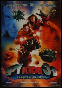 3z017 SPY KIDS 3-D lenticular teaser 1sh '03 Antonio Banderas, Ricardo Montalban, Stallone!