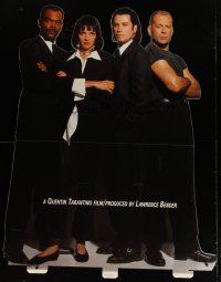 3z051 PULP FICTION video standee '94 Samuel L. Jackson, Uma Thurman, John Travolta, Bruce Willis!