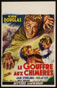 4a532 ACE IN THE HOLE Belgian R50s Billy Wilder, close up of Kirk Douglas choking Jan Sterling!