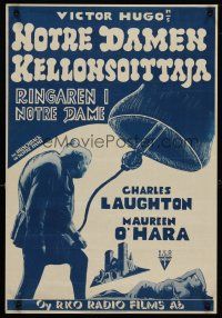 4a052 HUNCHBACK OF NOTRE DAME Finnish '39 Victor Hugo, best Charles Laughton & Maureen O'Hara!