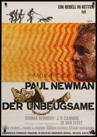 4a025 COOL HAND LUKE German '67 great different art of Paul Newman by Rolf Goetze!