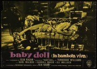 4a293 BABY DOLL Italian photobusta '57 Kazan, classic image of sexy troubled teen Carroll Baker!