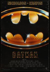 4b066 BATMAN 1sh '89 directed by Tim Burton, cool image of Bat logo!