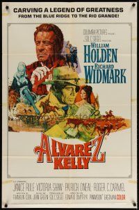4d037 ALVAREZ KELLY 1sh '66 renegade adventurer William Holden & reckless Colonel Richard Widmark