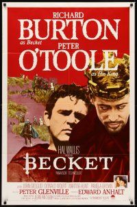 4d080 BECKET 1sh '64 Richard Burton in the title role, Peter O'Toole, John Gielgud!