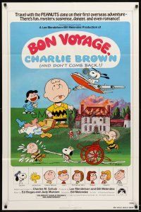 4d141 BON VOYAGE CHARLIE BROWN 1sh '80 Charles M. Schulz, Snoopy & the Peanuts Gang!