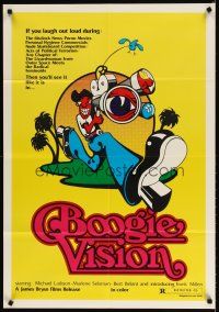4d142 BOOGIEVISION 1sh '70s James Bryan directed wacky comedy, Frank Millen, cool art!