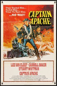 4d170 CAPTAIN APACHE 1sh '71 Chantrell art of Lee Van Cleef, sexy Carroll Baker, Stuart Whitman!