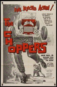 4d194 CHOPPERS 1sh '62 wacky Arch Hall Jr, Marianne Gaba, lawless terrors of the highways!