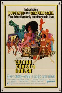 4d224 COTTON COMES TO HARLEM 1sh '70 Godfrey Cambridge, Ossie Davis, cool Robert McGinnis art!