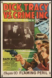 4d277 DICK TRACY VS. CRIME INC. chapter 10 1sh '41 Ralph Byrd detective serial, Flaming Peril!