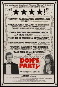4d296 DON'S PARTY 1sh '82 early Bruce Beresford Australian political comedy!