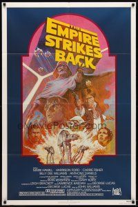 4d327 EMPIRE STRIKES BACK 1sh R82 George Lucas sci-fi classic, cool artwork by Tom Jung!