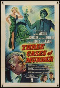4d001 3 CASES OF MURDER English 1sh '55 Orson Welles in the greatest Somerset Maugham mysteries!