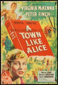 4d908 TOWN LIKE ALICE English 1sh '57 Virginia McKenna, Peter Finch, from Nevil Shute book!