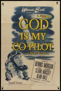4d392 GOD IS MY CO-PILOT 1sh '45 Dane Clark & Dennis Morgan as World War II Flying Tigers!
