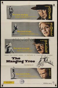 4d419 HANGING TREE 1sh '59 Gary Cooper, Maria Schell & Karl Malden, from the prize novel!