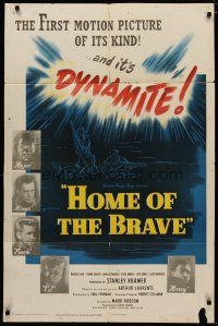 4d453 HOME OF THE BRAVE 1sh '49 Lloyd Bridges confronts racial prejudice with James Edwards!