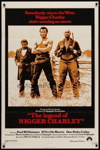 4d565 LEGEND OF NIGGER CHARLEY 1sh '72 slave to outlaw Fred Williamson ain't running no more!
