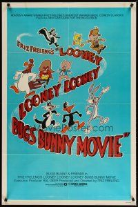 4d579 LOONEY, LOONEY, LOONEY, BUGS BUNNY MOVIE 1sh '81 cool art of classic cartoon characters!