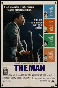 4d600 MAN 1sh '72 James Earl Jones as 1st pretend black U.S. President, written by Rod Serling!