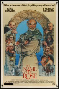 4d649 NAME OF THE ROSE 1sh '86 Der Name der Rose, great Drew Struzan art of Sean Connery as monk!