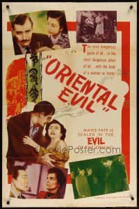 4d681 ORIENTAL EVIL 1sh '50 Man's Fate is sealed in the Evil of the Orient, Martha Hyer!