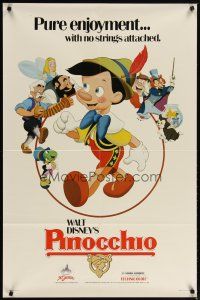 4d696 PINOCCHIO 1sh R84 Disney classic fantasy cartoon about a wooden boy who wants to be real!