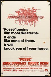 4d702 POSSE int'l 1sh '75 Kirk Douglas, it begins like most westerns but ends like none of them!