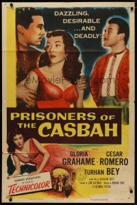 4d706 PRISONERS OF THE CASBAH 1sh '53 dazzling, desirable, and deadly sexy Gloria Grahame!