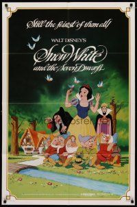 4d791 SNOW WHITE & THE SEVEN DWARFS 1sh R83 Walt Disney animated cartoon fantasy classic!