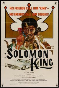 4d796 SOLOMON KING 1sh '74 his friends call him King, his enemies call him tough, blaxploitation!