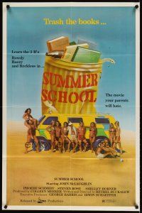4d837 SUMMER SCHOOL 1sh '77 art of sexy teens on the beach, the movie your parents will hate!