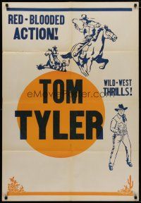 4d897 TOM TYLER 1sh '40s red-blooded action & wild-west thrills!