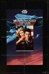 4d900 TOP GUN 1sh '86 great image of Tom Cruise & Kelly McGillis, Navy fighter jets!