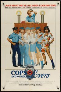 4d925 COPS & OTHER LOVERS 1sh 1982 wacky art of cross-dressing police, Harry Reems!