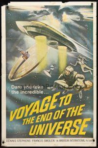4d937 VOYAGE TO THE END OF THE UNIVERSE 1sh '64 AIP, Ikarie XB 1, cool outer space sci-fi art!