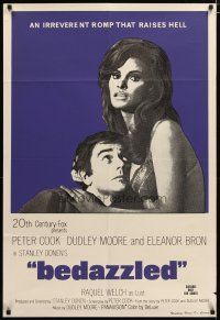 4e700 BEDAZZLED Aust 1sh '68 classic fantasy, Dudley Moore stares at sexy Raquel Welch as Lust!