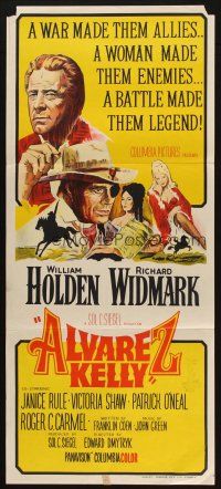 4e797 ALVAREZ KELLY Aust daybill '66 adventurer William Holden & reckless Colonel Richard Widmark!