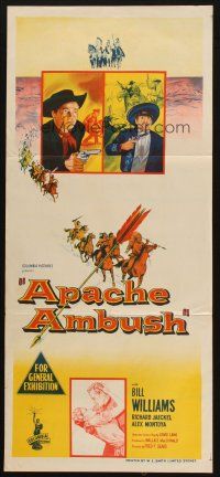 4e800 APACHE AMBUSH Aust daybill '55 Richard Jaeckel & Bill Williams vs Native American fury!