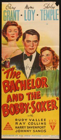 4e803 BACHELOR & THE BOBBY-SOXER Aust daybill '47 Cary Grant dates Shirley Temple & Myrna Loy!