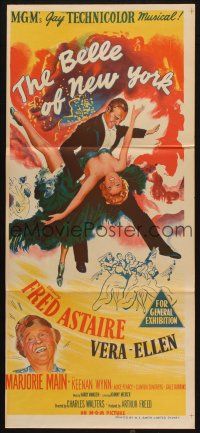 4e808 BELLE OF NEW YORK Aust daybill '52 art of Fred Astaire dancing with sexy Vera-Ellen!
