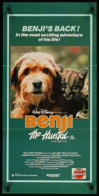 4e810 BENJI THE HUNTED Aust daybill '87 great close up of Disney Border Terrier & cute cougar cub!