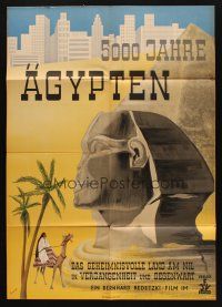 4e510 5000 JAHRE AGYPTEN German '53 wonderful Therior art of Sphinx & Egypt's landmarks!