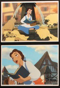 4e126 BEAUTY & THE BEAST set of 12 Spanish LCs '91 Walt Disney cartoon classic, images of cast!